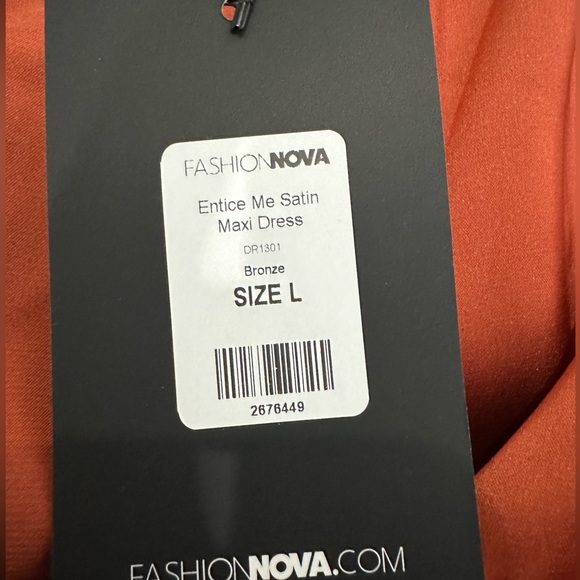 Fashion Nova Entice Me Satin Maxi Dress Bronze - Picture 3 of 8